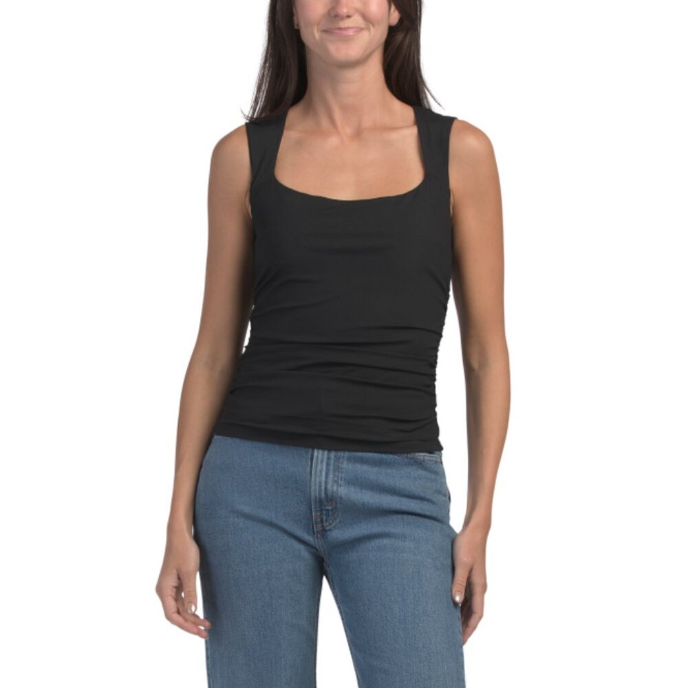 Sunday Edition Black Square Neck Basic Top - image 1